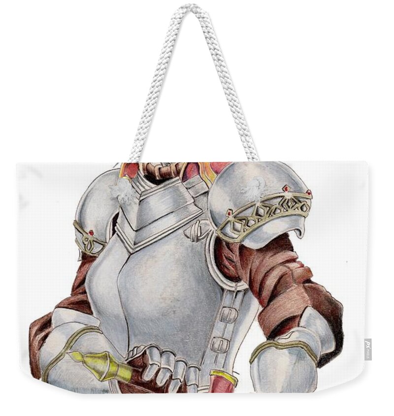 Warrior Weekender Tote Bag featuring the drawing Female Elf by Bill Richards