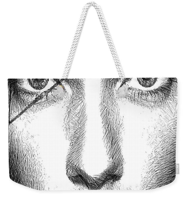 Rafael Salazar Weekender Tote Bag featuring the digital art Female Expressions 936 by Rafael Salazar