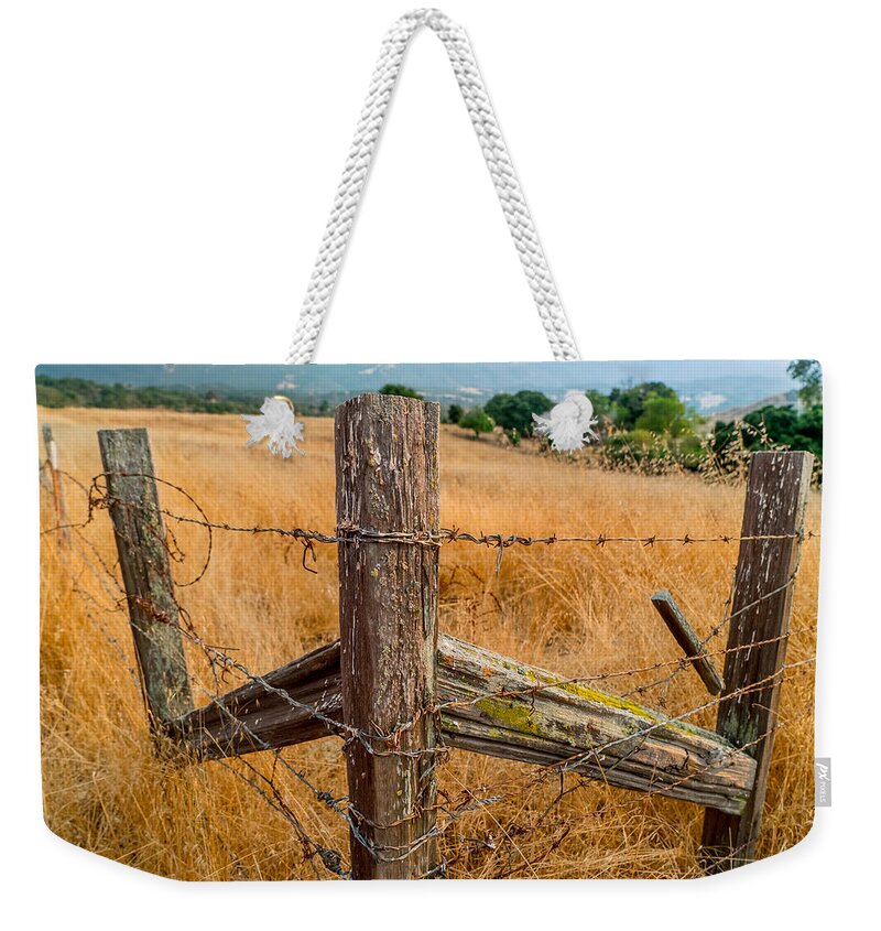 Ranch Weekender Tote Bag featuring the photograph Fence Posts by Derek Dean