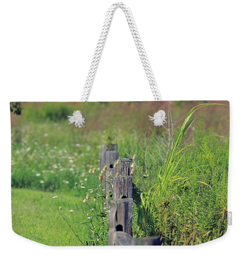 Fenceline Weekender Tote Bag featuring the photograph Fenceline by PJQandFriends Photography