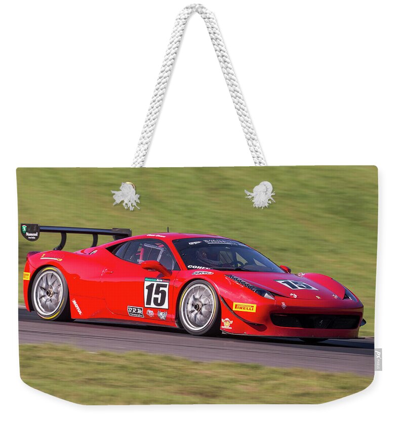 Vir Weekender Tote Bag featuring the photograph Ferrari #15 Cohen by Alan Raasch