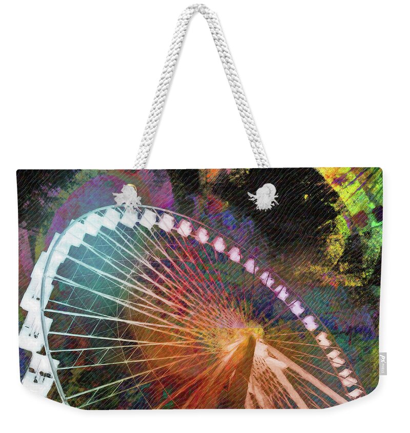 Louvre Weekender Tote Bag featuring the mixed media Ferris 15 by Priscilla Huber