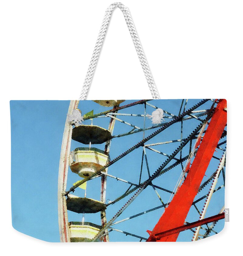 Carnival Weekender Tote Bag featuring the photograph Ferris Wheel Closeup by Susan Savad