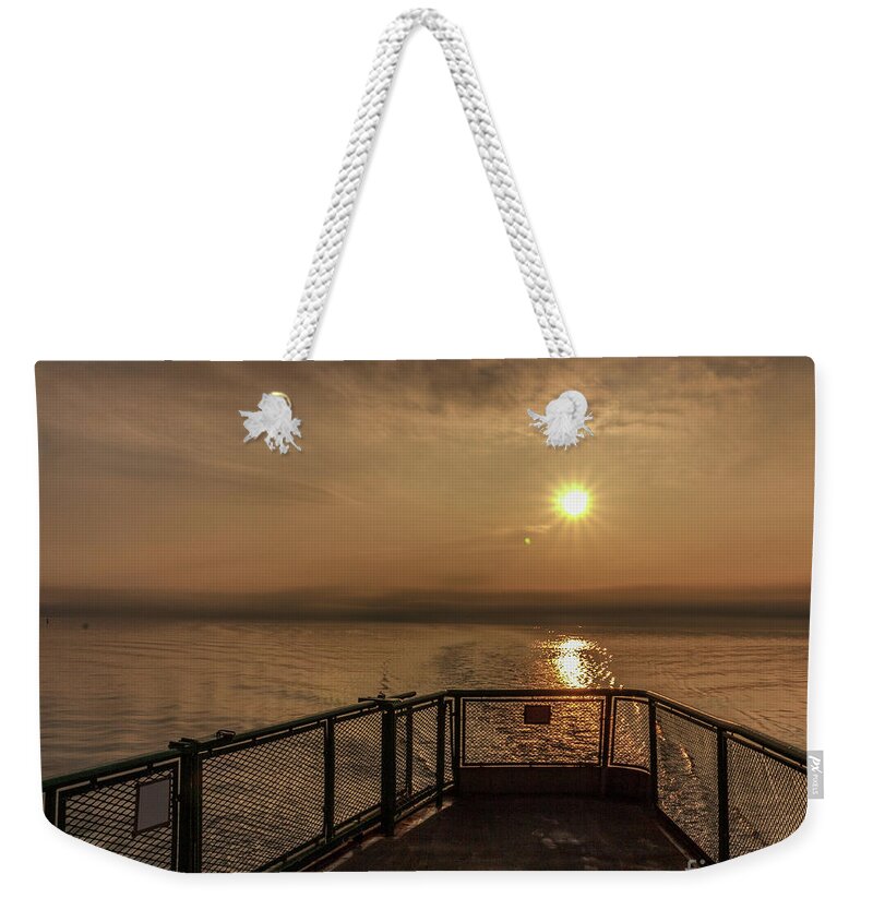 Sunrise Weekender Tote Bag featuring the photograph Ferry Boat Sunrise by Rod Best