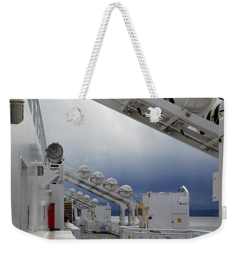 Ship Weekender Tote Bag featuring the photograph Ferry crossing by Cheryl Hoyle