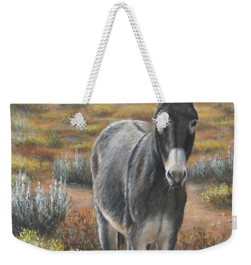 Donkey Weekender Tote Bag featuring the painting Festus by Kim Lockman