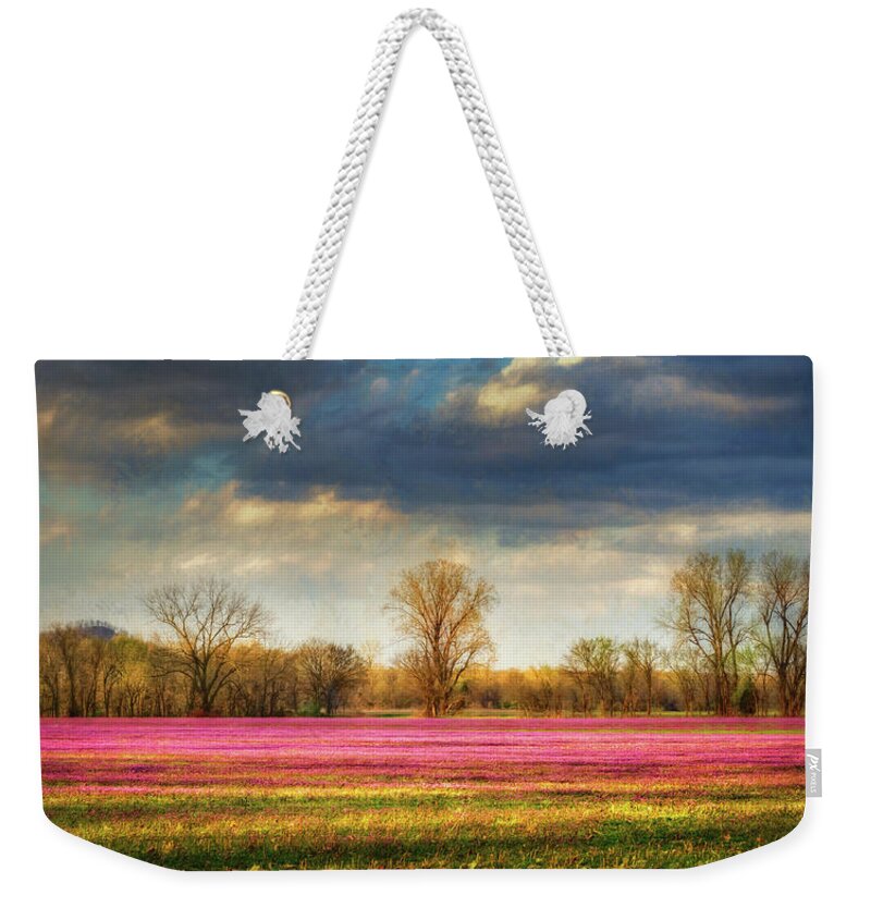 Trifolium Pratense Weekender Tote Bag featuring the photograph Fields of Clover by James Barber
