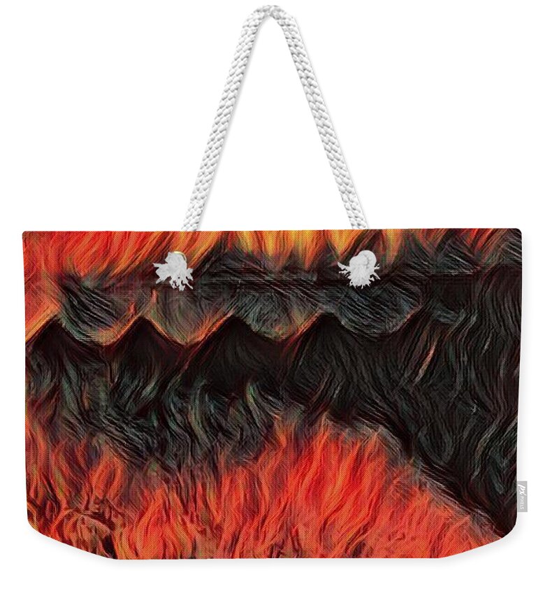 A Hot Valley Of Flames Weekender Tote Bag featuring the photograph A Hot Valley Of Flames by Brenae Cochran