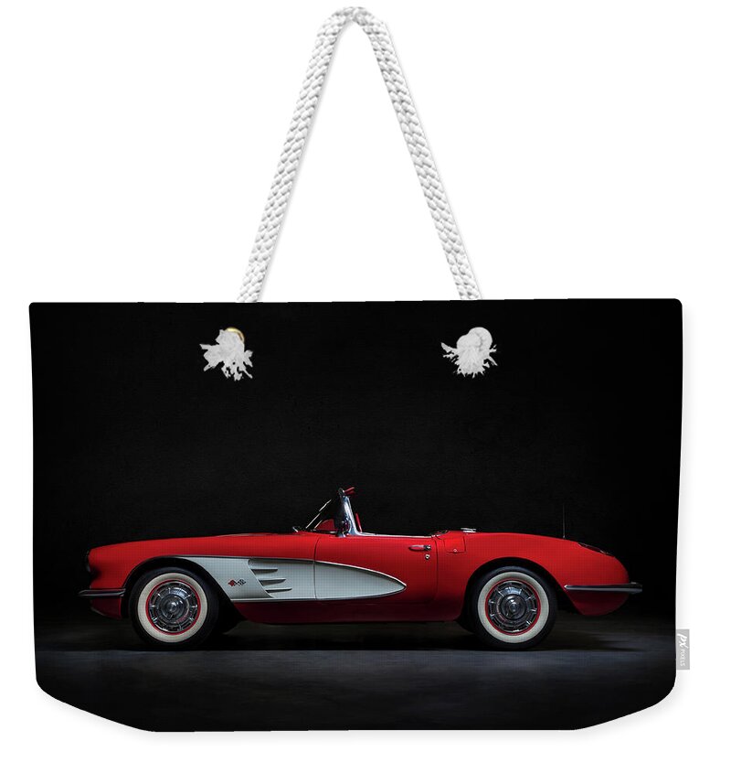 Classic Weekender Tote Bag featuring the digital art Fifty-Nine Vette by Douglas Pittman