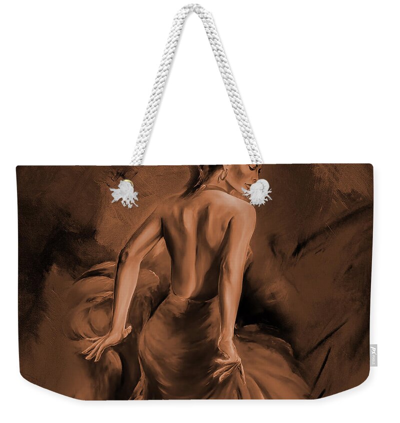 Dance Weekender Tote Bag featuring the painting Figurative art 007dc by Gull G