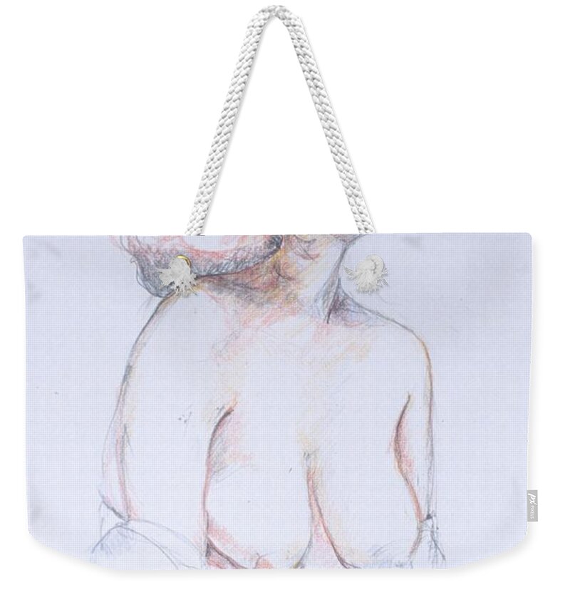  Weekender Tote Bag featuring the painting Figure Study Profile 1 by Barbara Pease