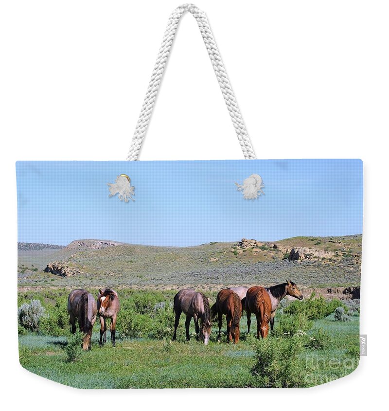 Fillies Weekender Tote Bag featuring the photograph Fillies Day Out by Merle Grenz