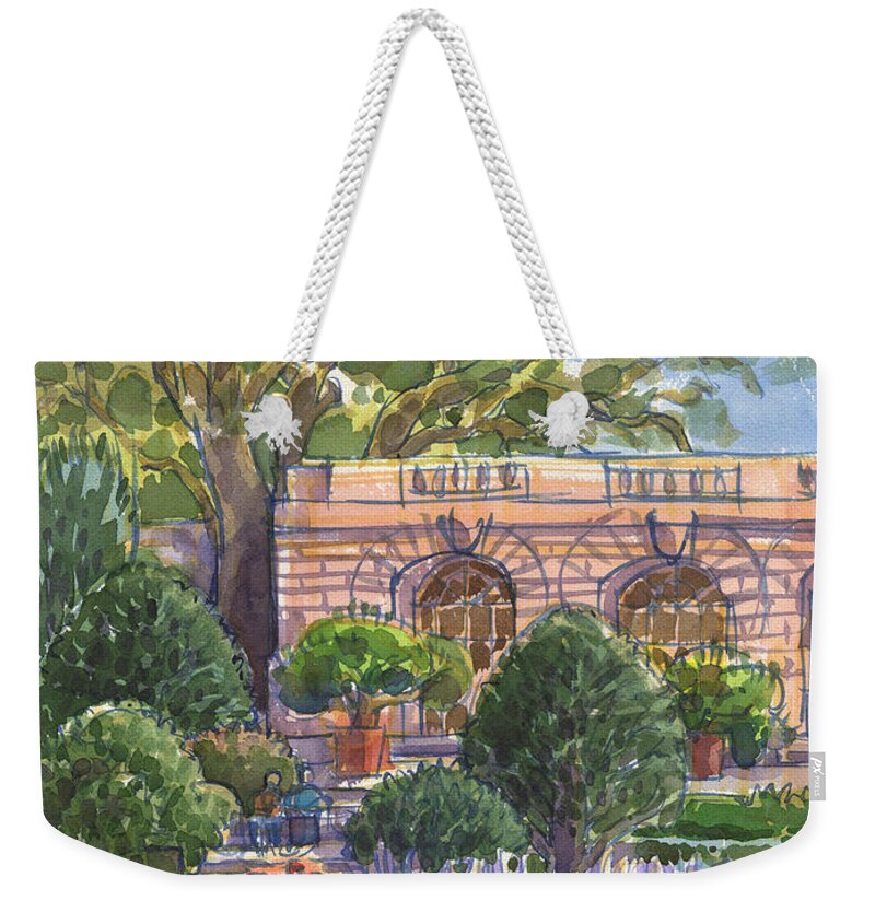 California Weekender Tote Bag featuring the painting Filoli Garden House by Judith Kunzle