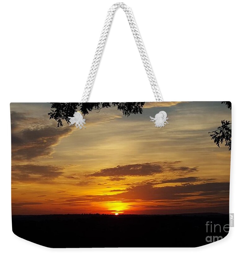 Sunset Weekender Tote Bag featuring the photograph Final Moments by Dani McEvoy