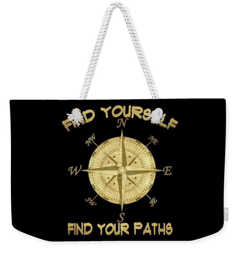 Inspiring Words Weekender Tote Bag featuring the painting Find Yourself Find Your Paths by Georgeta Blanaru