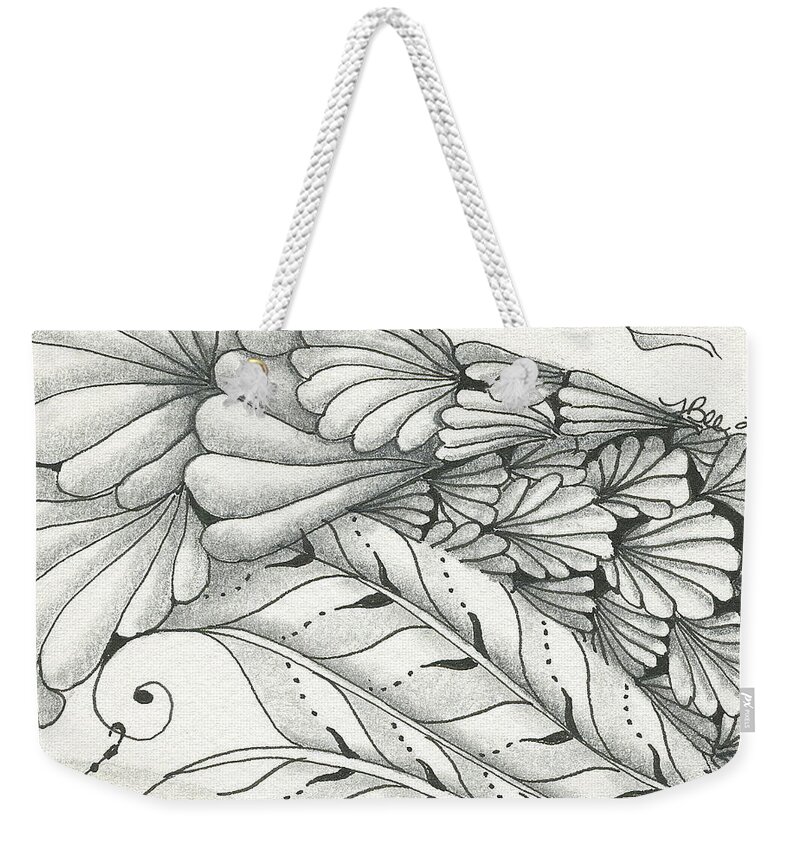 Finery Weekender Tote Bag featuring the drawing Finery by Jan Steinle