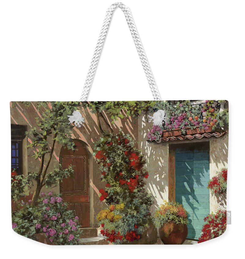 Flowers Weekender Tote Bag featuring the painting Fiori In Cortile by Guido Borelli