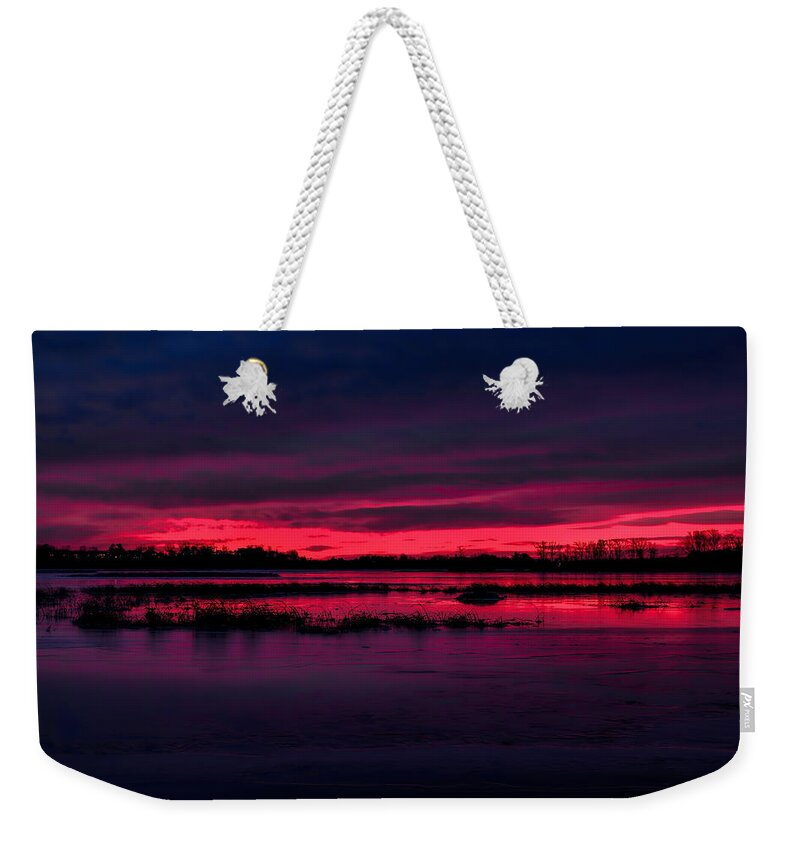 Sunrise Weekender Tote Bag featuring the photograph Fire and Ice Sunrise by Dale Kauzlaric