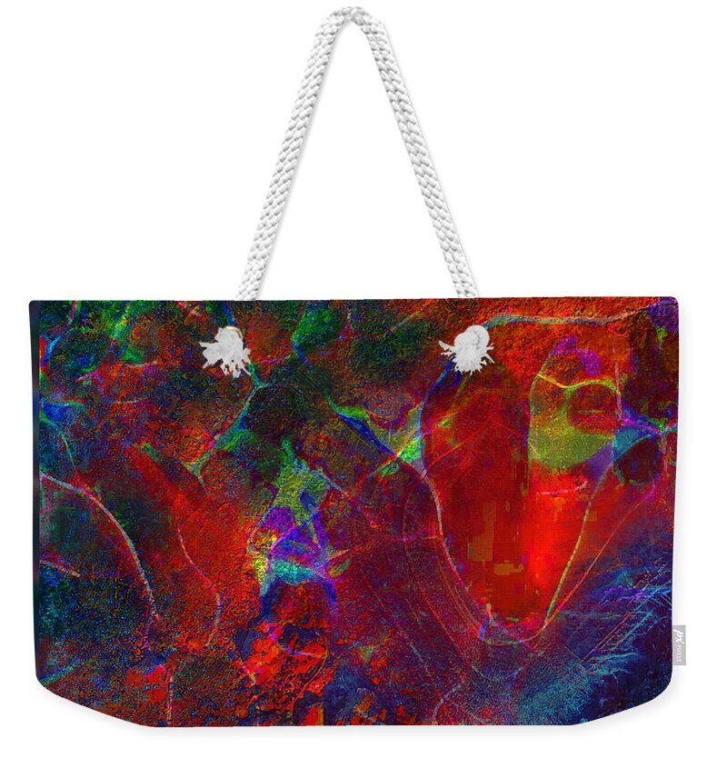 Painting Weekender Tote Bag featuring the painting Fire In Ice by Angie Braun