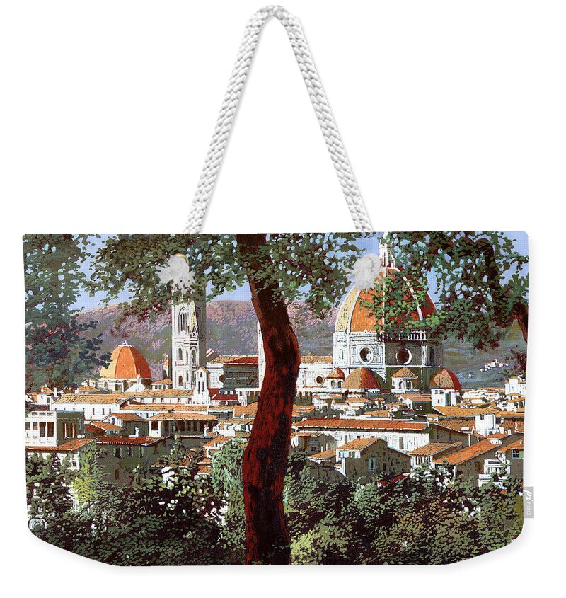 Landscape Weekender Tote Bag featuring the painting Firenze by Guido Borelli