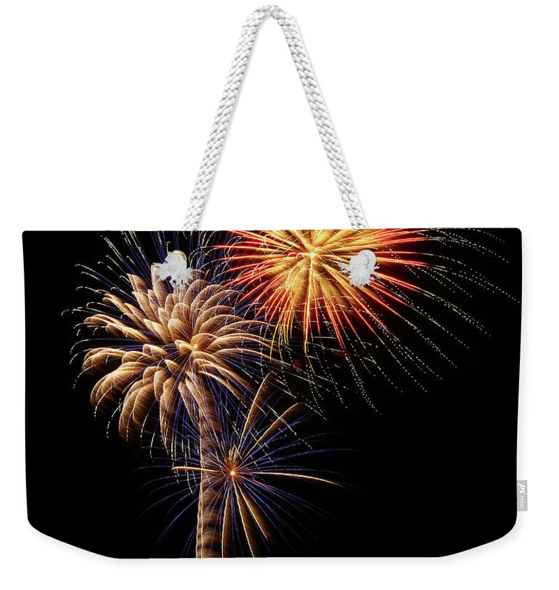 Fireworks Weekender Tote Bag featuring the photograph Firework Eyecandy by Elaine Malott