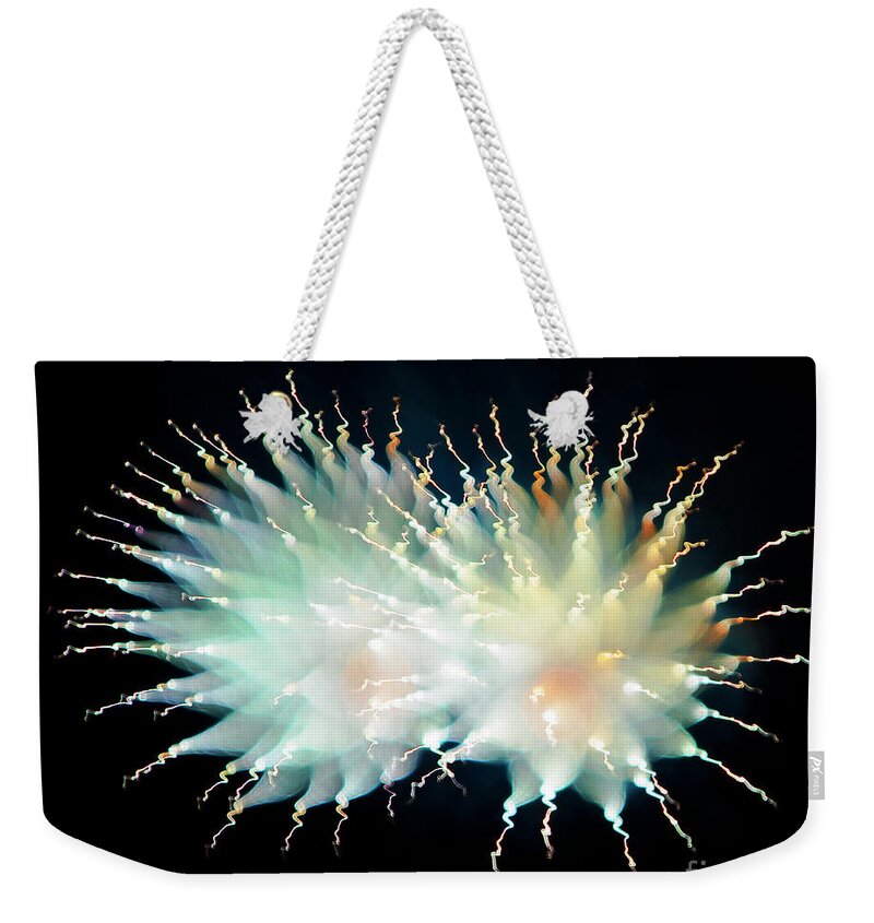 Array Weekender Tote Bag featuring the photograph Alablaster Fireworks by Martin Konopacki