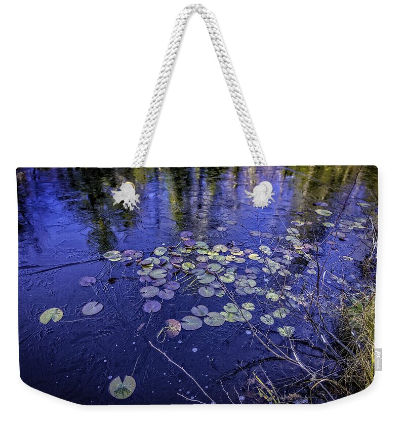 Landscape Weekender Tote Bag featuring the photograph First Ice by Gary Shepard