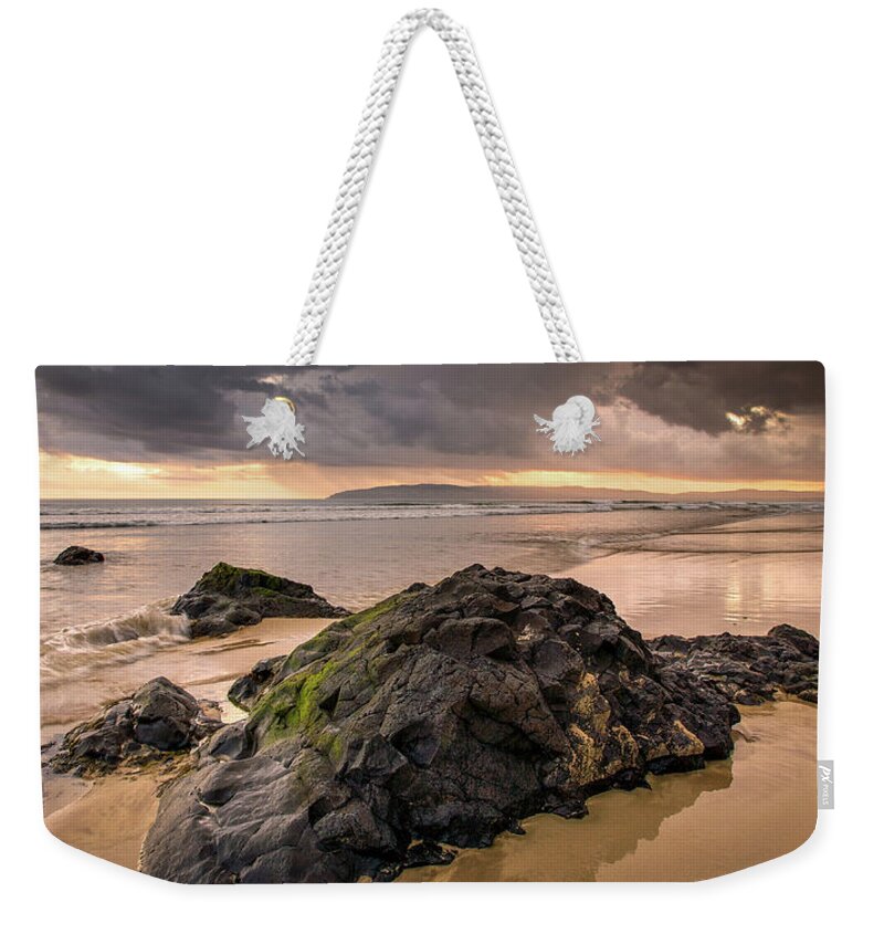 Ireland Weekender Tote Bag featuring the photograph Fishing at Sunset by Nigel R Bell