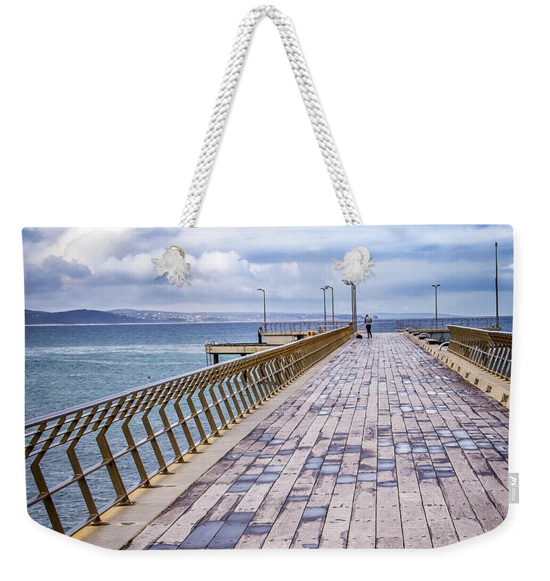 Pier Weekender Tote Bag featuring the photograph Fishing Day by Perry Webster