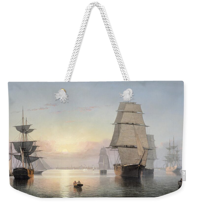 Boston Harbor Weekender Tote Bag featuring the painting Fitz Henry Lane by Boston Harbor
