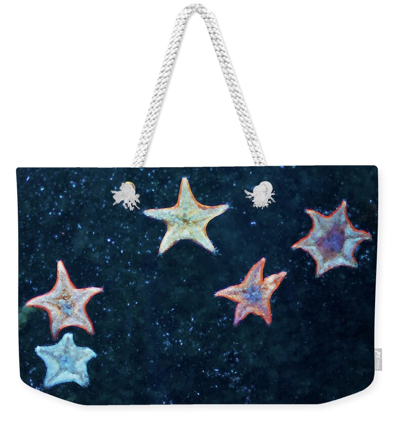 Stars Weekender Tote Bag featuring the photograph Five Starfish by David Gordon