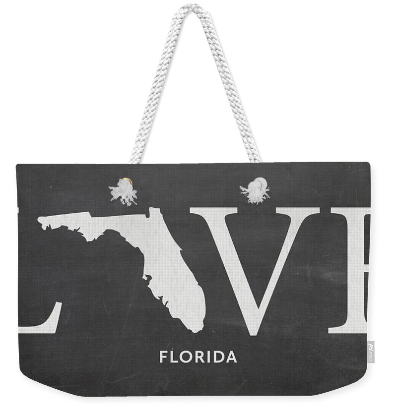 Florida Weekender Tote Bag featuring the mixed media FL Love by Nancy Ingersoll