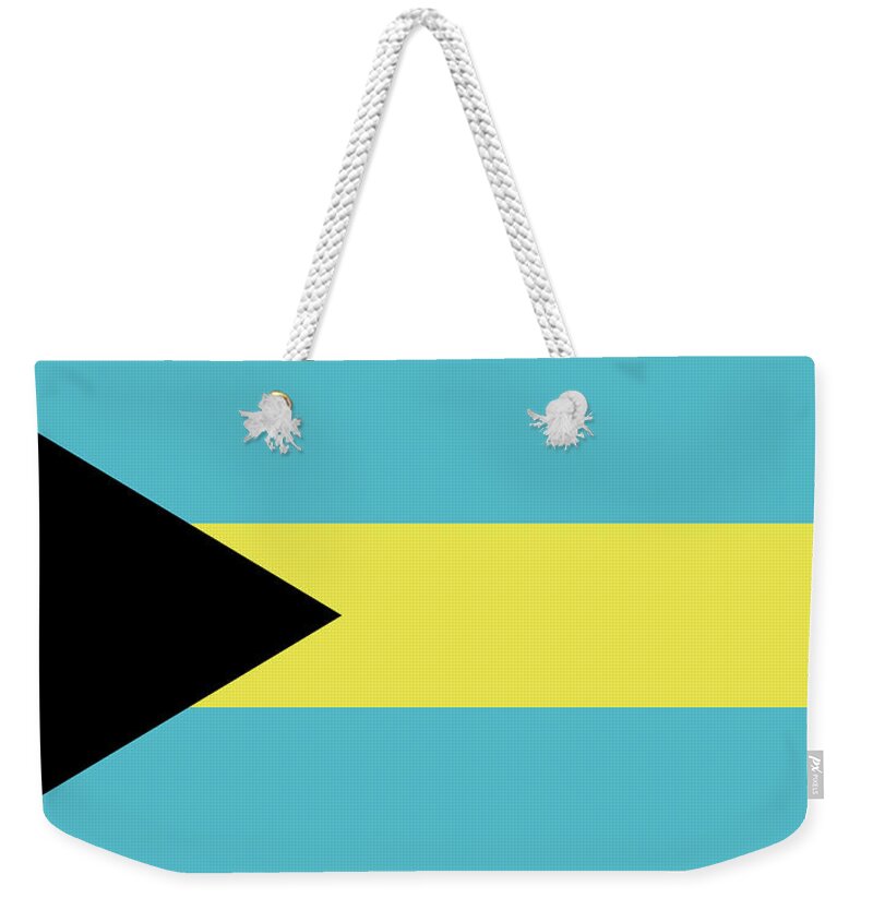 Bahamas Weekender Tote Bag featuring the digital art Flag of the Bahamas by Roy Pedersen