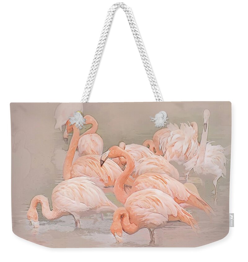 Flamingo Weekender Tote Bag featuring the photograph Flamingo Fun by Brian Tarr