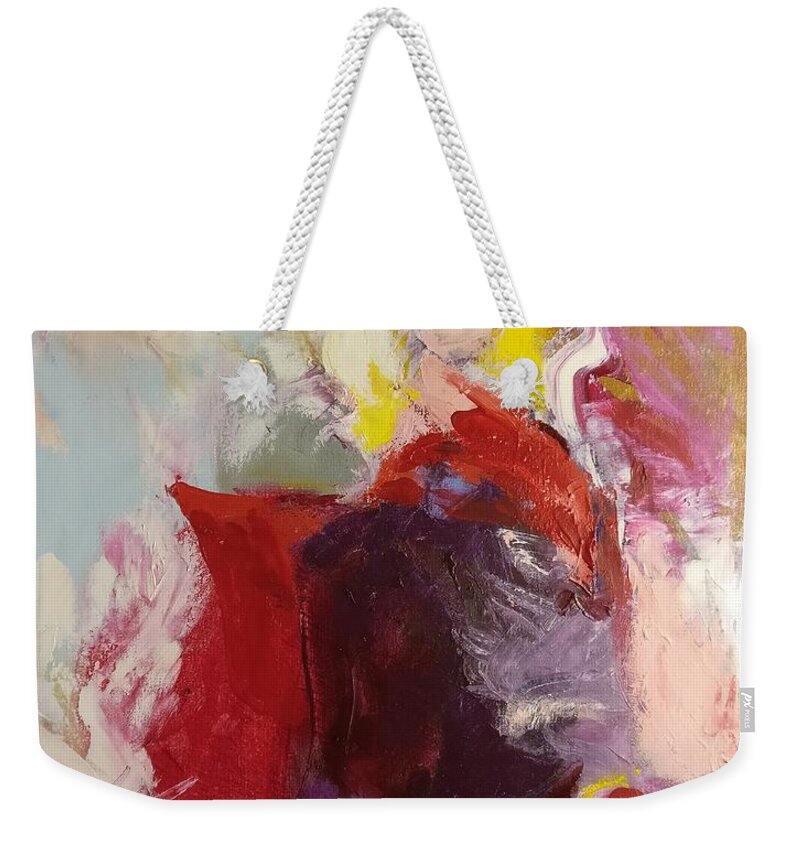Abstract Weekender Tote Bag featuring the painting Flash by Nicolas Bouteneff