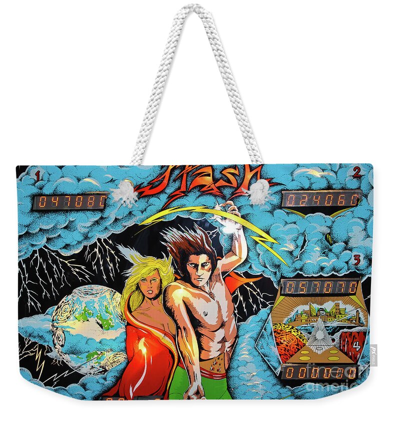 Pinball Art Weekender Tote Bag featuring the photograph Flash - Pinball Art by Colleen Kammerer