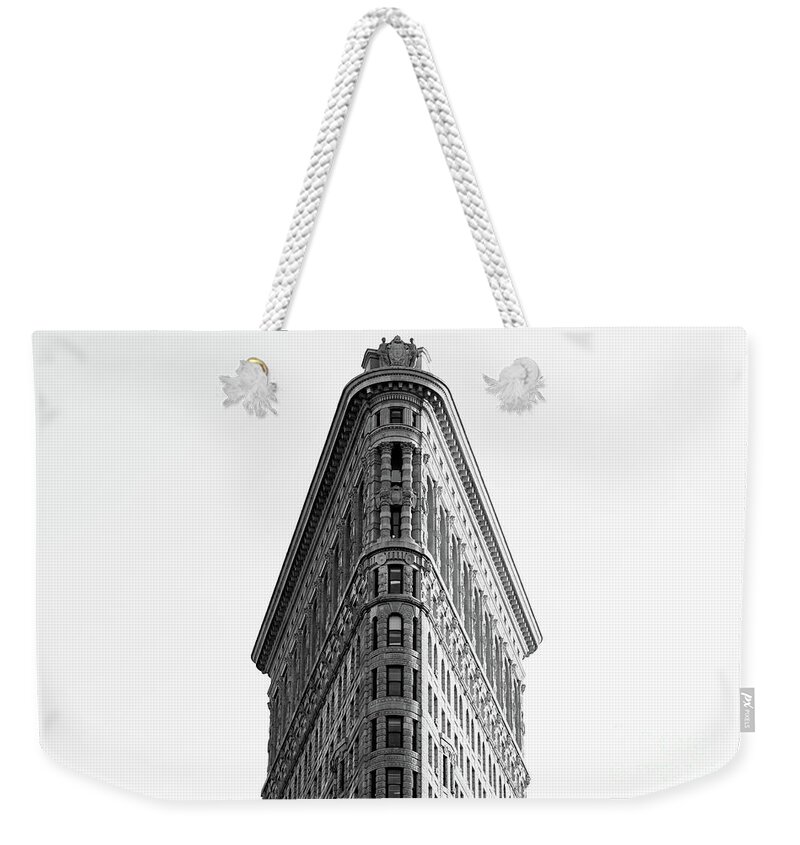 Flat Iron Weekender Tote Bag featuring the photograph Flat Iron Building by MGL Meiklejohn Graphics Licensing