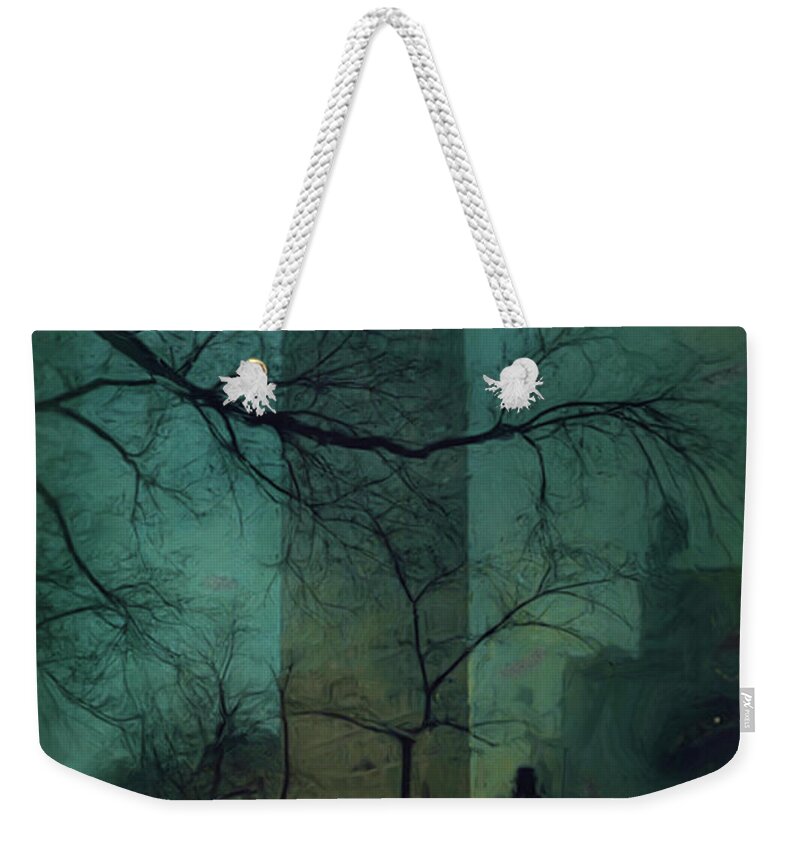 Troy Weekender Tote Bag featuring the painting Flatiron Building Painting by Troy Caperton