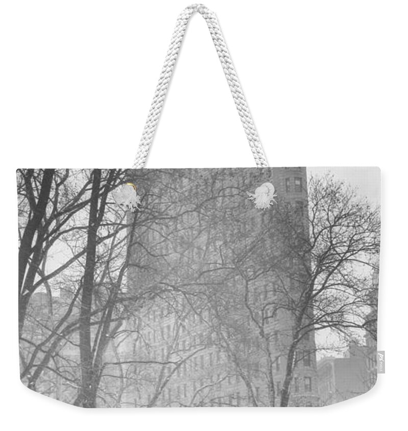 Flatiron Building Weekender Tote Bag featuring the photograph Flatiron Promenade by Jessica Jenney