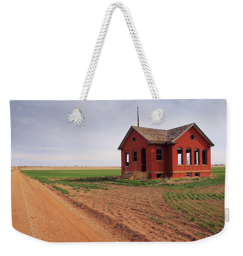 School Weekender Tote Bag featuring the photograph Flatland Schoolhouse by Christopher McKenzie