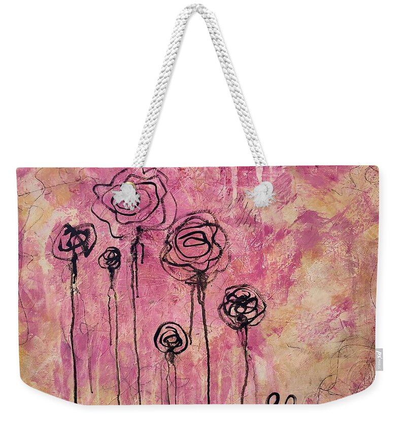 Floral Weekender Tote Bag featuring the painting Fleur by Monica Martin
