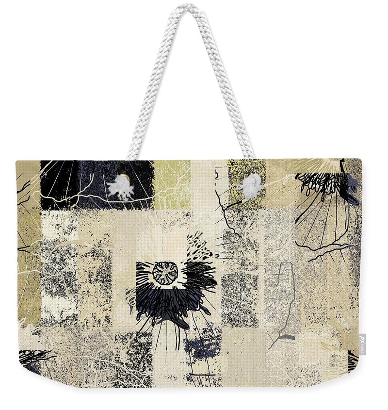 Floral Weekender Tote Bag featuring the digital art Fleurelle - 152w3b by Variance Collections