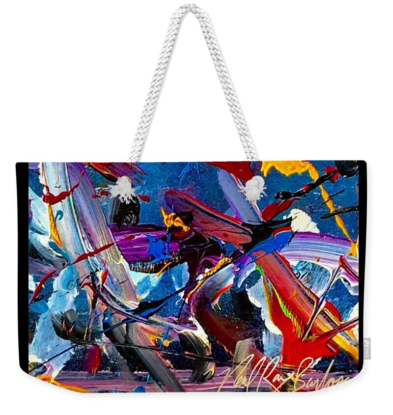 Hummingbird Bird Weekender Tote Bag featuring the painting Flight of a huming bird by Neal Barbosa