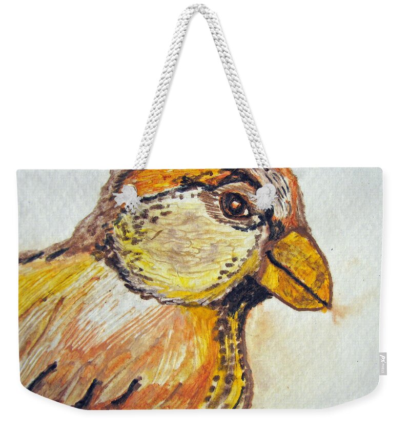 Birds Weekender Tote Bag featuring the painting Flight Organizer-NE Surf and Turf by Patricia Arroyo