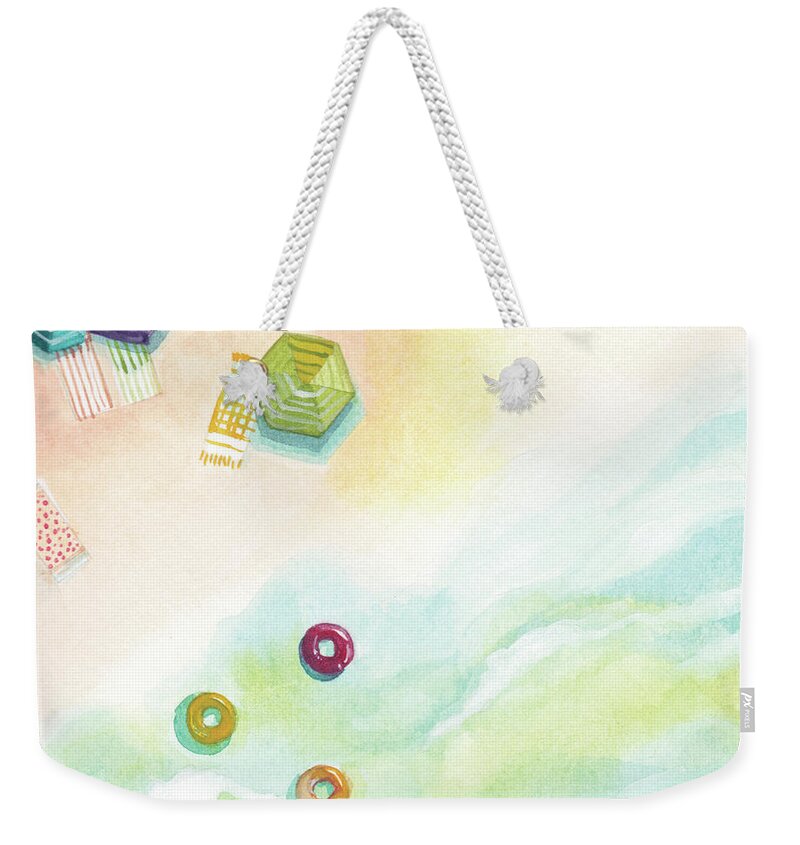 Beach Weekender Tote Bag featuring the painting Float 2 by Stephie Jones