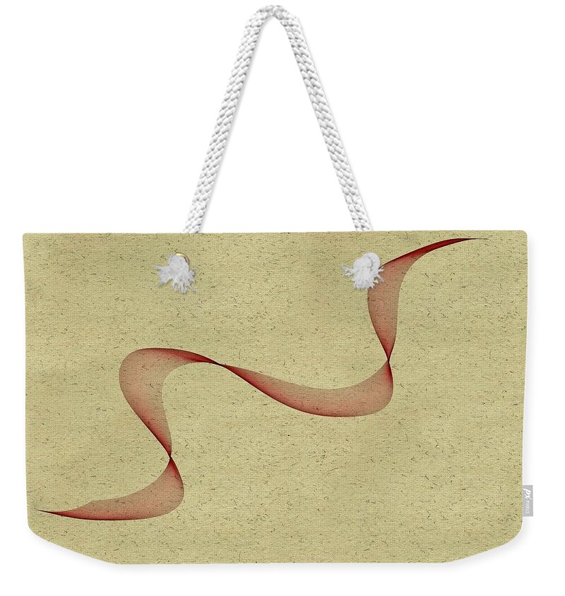 Floating Weekender Tote Bag featuring the painting Floating Maroon Abstract by Marian Lonzetta