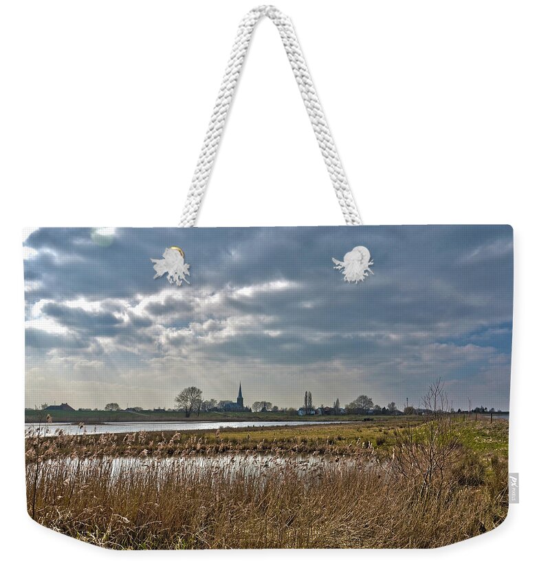 Landscape Weekender Tote Bag featuring the photograph Floodplains near Culemborg by Frans Blok