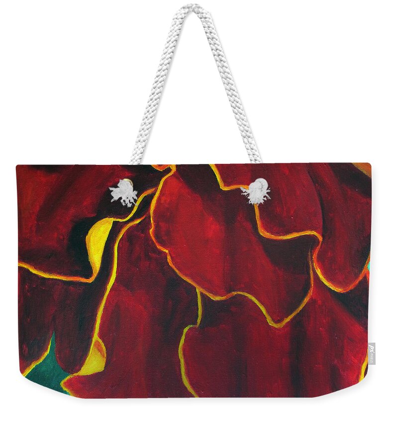 Flora Weekender Tote Bag featuring the painting Flora Series-Number 4 by Jim Harper