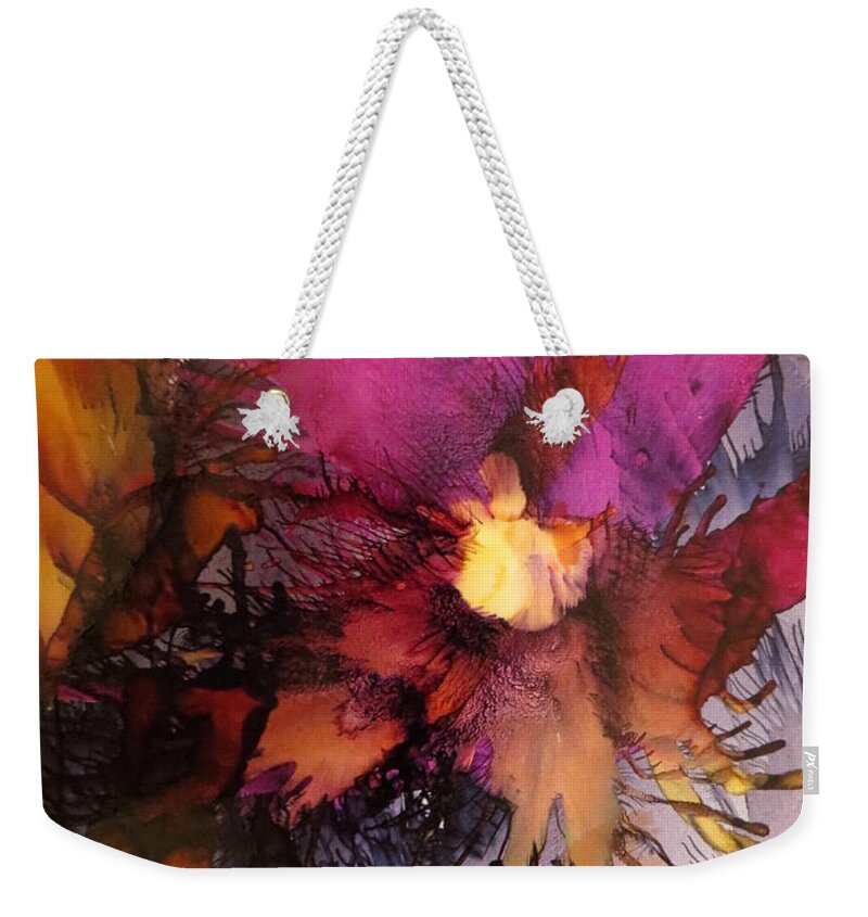 Abstract Weekender Tote Bag featuring the painting Flora by Soraya Silvestri