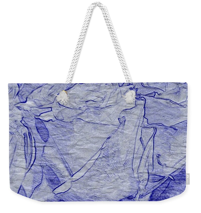 Roses Weekender Tote Bag featuring the digital art Floral Blue Roses 3 by Christine McCole